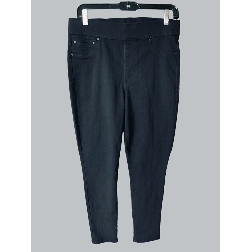 RACHEL ROY LADIES PULL UP COTTON BLEND BLACK LONG JEGGINGS EUC SIZE 8
